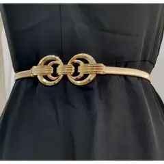 KAST PE - Cinturon de diseñador correa elastica Modelo Monique - Dorado