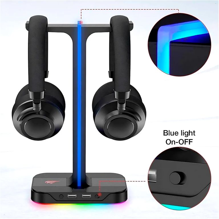 Soporte para Auriculares RGB Doble Suspensión TH650