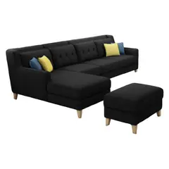 GENERICO - Seccional Izquierdo Barroco + banqueta de regalo – Negro