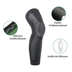 BRANSON - Rodillera Pantorrillera de Compresión con Gel y Varillas Talla M