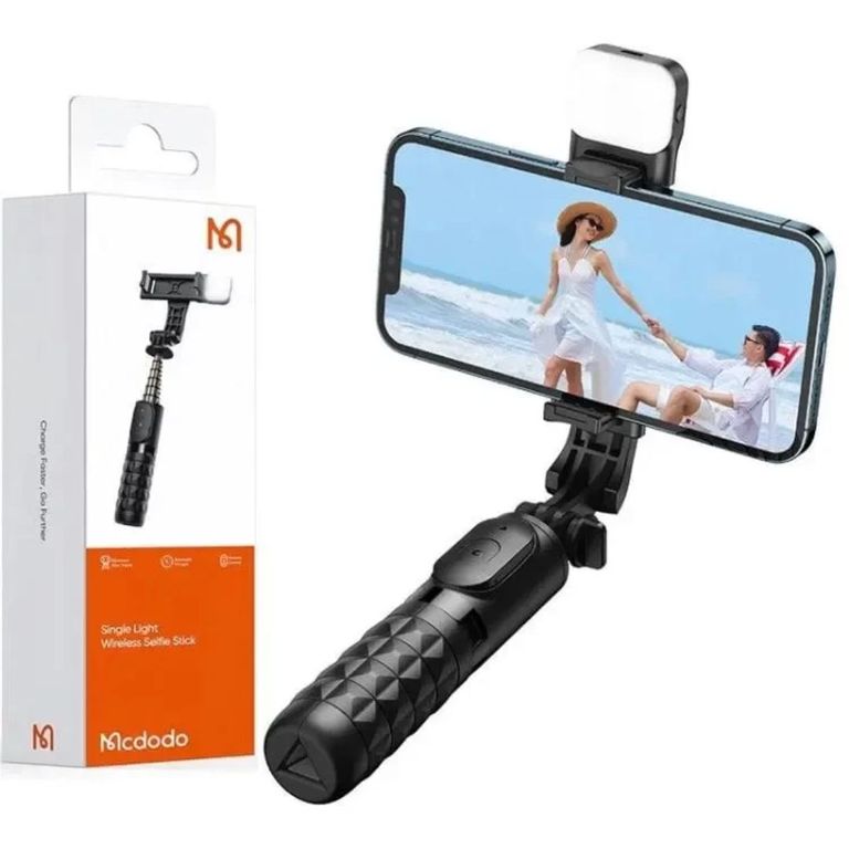 TRIPODE SELFIE STICK CON LUZ Y DISPARADOR BLUETOOH SS-1781