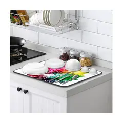 GENERICO - Set de 2 Tapetes Cocina Escurridor De Platos con diseño verduras 58 x 38 cm