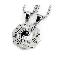 GENERICO - Collares Parejas De Acero Inoxidable Unisex Tai Chi-Yin Yang