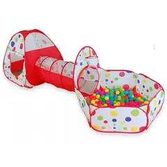 EVERBEST - Carpa de Niño de Campo 3 en 1 Rojo 253 x 79 x 88 cm