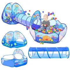 EVERBEST - Carpa de Niño de Campo 3 en 1 Azul 253 x 79 x 88 cm