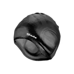 PORTO - Gorro de Natacion Silicona con Orejera Negro