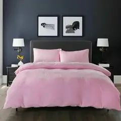 GENERICO - Cubrecama PLAZA Y MEDIA de peluche pelo corto ROSADO BEBE