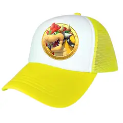 GENERICO - Gorra Bowser Rey Koopa Amarillo Peluche - Niños y Adultos