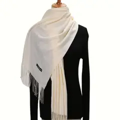 GENERICO - Maxibufandas Crema Cashmere Bufandas Unisex - Miden 180x70 cms
