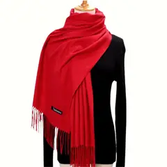 GENERICO - Maxibufandas Rojo Cashmere Bufandas Unisex - Miden 180x70cms