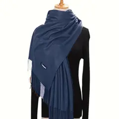 GENERICO - Maxibufandas Azul Cashmere Bufandas Unisex - Miden 180x70 cms
