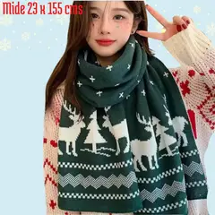 GENERICO - Bufanda Navideña Verde Unisex Navidad - Miden 23 x 155 cms