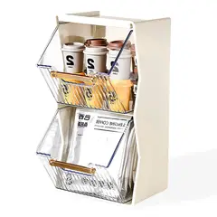 KELLER - Caja Organizadora Exhibidora de Cocina Beige 17F