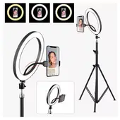 SEISA - Aro De Luz Led 30cm + Soporte Para Celular + Trípode 2.10 M