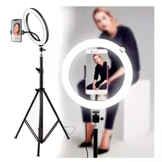 GENERICO - Aro Luz Led 45 CM iluminacion Fotografía y Video + Trípode + Control