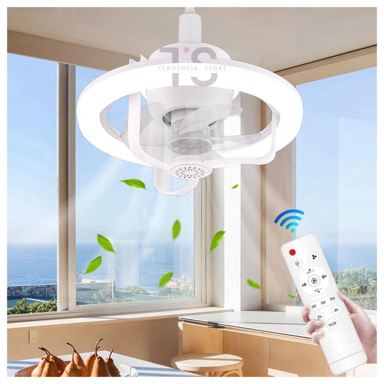 Foco Ventilador LED RGB 360° Aromaterapia C/Remoto