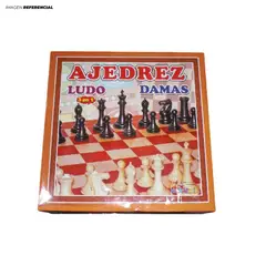 GENERICO - Juego De Ajedrez, Damas y Ludo 3 En 1