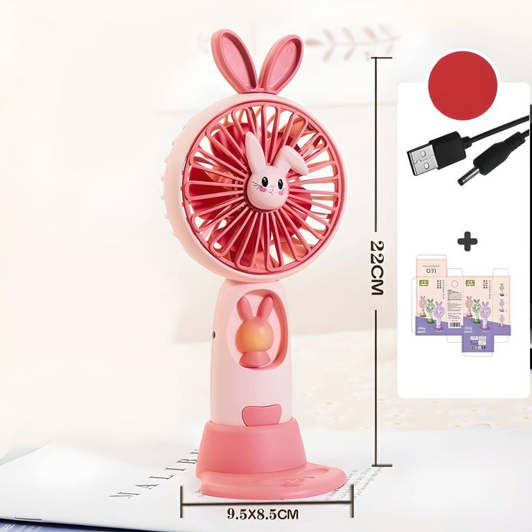 Ventilador Portátil USB Recargable con Soporte Para Teléfono