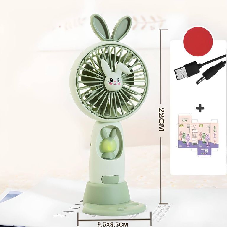 Ventilador Portátil USB Recargable con Soporte Para Teléfono