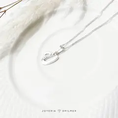 JOYERIA D'PILMER - CADENA DE PLATA CON DIJE LETRA U