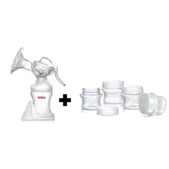 NUBY - Pack de Extractor + 4 Contenedores almacenar leche