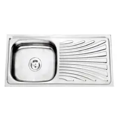 GENERICO - Lavaplato moderno 1 poza acero inox 43x96 cm con escurridero