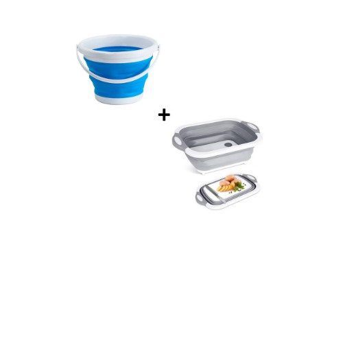 Balde Plegable de Silicona 32cm - Tabla de Picar Plegable Multiusos