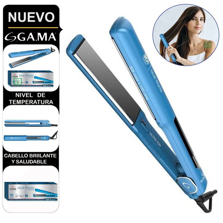 Plancha Alisadora Blue Titanio Starlight 3D Ultra Therapy ION-DIGITAL