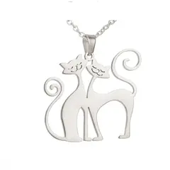 GENERICO - Collar GATITOS ENAMORADOS plata 950 - Musas Vanidosas