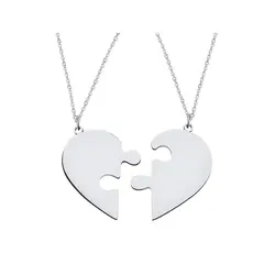 GENERICO - Collar Corazón puzzle amistad plata 950 - Musas Vanidosas