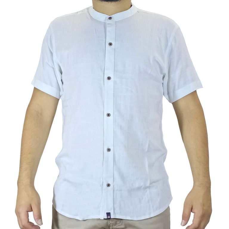 Camisa Atrevido Manga Corta Para Hombre - Blanco