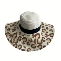 KAST PE - Sombrero de verano playa mujer modelo Animal print - Crema