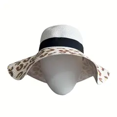 KAST PE - Sombrero de verano playa mujer modelo animal print - Blanco