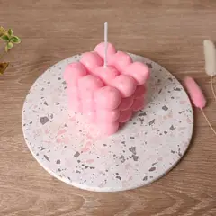 GENERICO - Bandeja Multiusos Circular Concreto Almond Deco