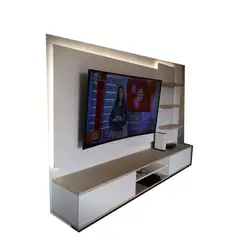 AMUEBLE - Centro de Entretenimiento panel de TV MICHELL PLAT melamina