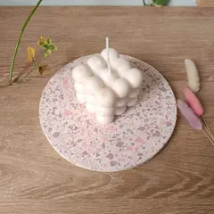 GENERICO - Bandeja Multiusos Circular Concreto Lilac Deco