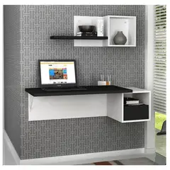VENTITAS HOME - Escritorio para Pared Gaelia Negro y Blanco