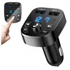 GENERICO - Transmisor Fm Bluetooth Cargador Usb MP3 Audio Auto