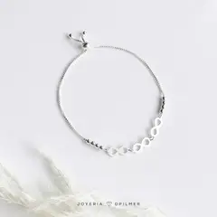 JOYERIA D'PILMER - PULSERA DE PLATA 3 INFINITOS CON ESFERA