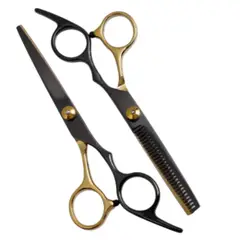 GENERICO - Kit de Tijeras Black Gold Peluqueria Profesional