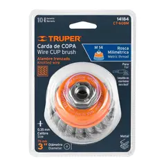 TRUPER - ESCOBILLA COPA TRENZADA FINO 3"-M14 14184