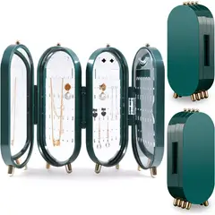 GENERICO - Joyero Organizador Acrilico Plegable para Joyas Collar Arete - Verde