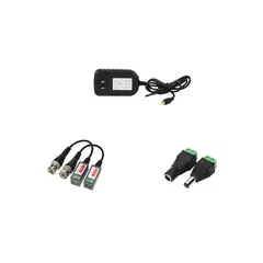 GENERICO - ACCESORIOS CAMARAS SEGURIDAD FUENTE 12V 1AMP, PAR DC, BALUN