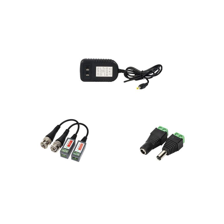 ACCESORIO CAMARA SEGURIDAD FUENTE 12V 1A PAR DC BALUN AUDIO