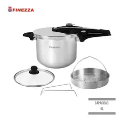 FINEZZA - OLLA A PRESIÓN 6L DE ACERO INOXIDABLE FZ-608AC