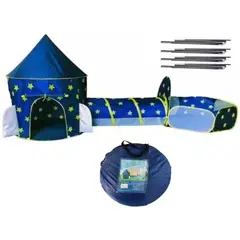 EVERBEST - Carpa Tunel Piscina 3 en 1 Infantil Azul