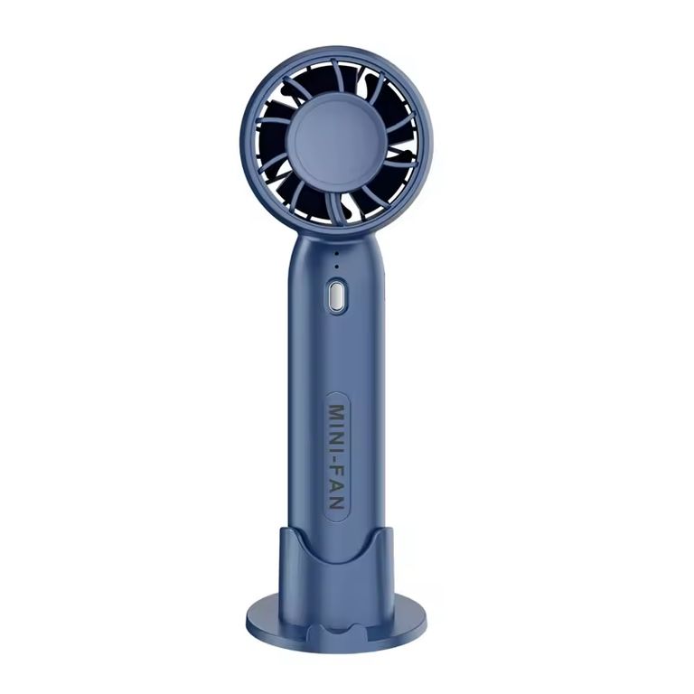 Ventilador de mano portátil 3 velocidades con bateria azul marino