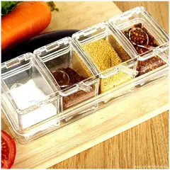 INSPIRA MARKET - Set de condimenteros y especias elegante transparente