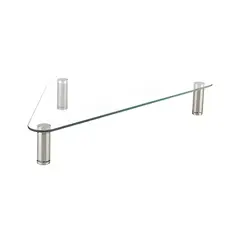 GENERICO - MONTECH - Mesa de Vidrio Triangular Templado para Monitor - Carga 20kg