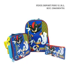 SCOOL - Set Mochila Ranger 2 Bolsillos Oficio Eva 3d Sonic